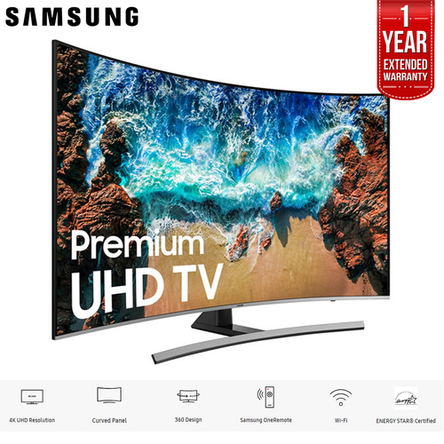 Samsung 65` NU8500 Curved Smart 4K UHD TV 2018 Model + 1 Year Extended Warranty
