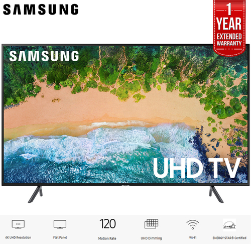 Samsung UN65NU7100 65` NU7100 Smart 4K UHD TV 2018 Model with 1 Year Extended Warranty