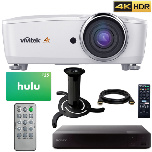 Vivitek HK2288 4K DLP Projector HDR (White) w/ $25 Hulu Gift Card + Sony Blu Ray Kit
