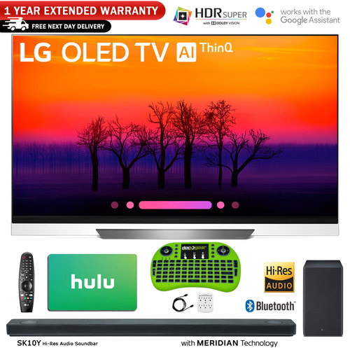 LG OLED65E8PUA 65 Class E8 OLED 4K HDR AI Smart TV w/ Sound Bar + Hulu Bundle