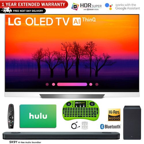 LG 65` Class E8 OLED 4K HDR AI Smart TV 2018 Model + Soundbar Bundle
