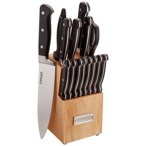 Cuisinart Triple Rivet Collection, 16-Piece Cutlery Block Set, Stainless Steel