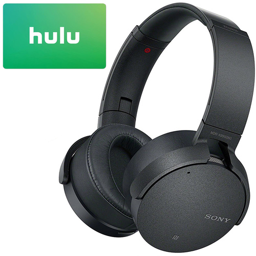 Sony Noise Canceling Extra Bass B.tooth Headphones Black + $25 Hulu Gift Cards