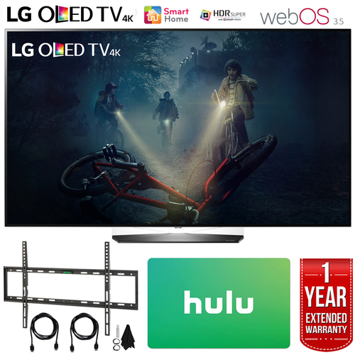 LG B7A Series 55` OLED 4K HDR Smart TV (2017) with Mounting and Hulu Bundle