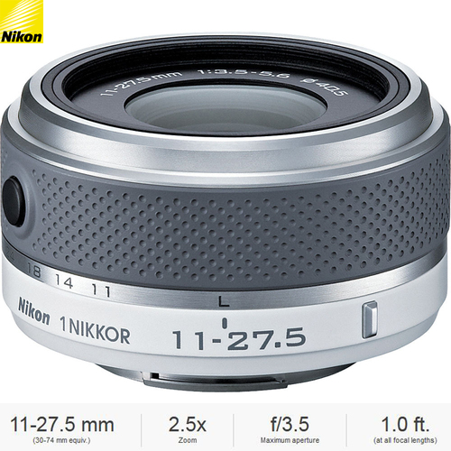 Nikon 1 NIKKOR 11-27.5mm f/3.5 - 5.6 Lens (White) (3322) (Certified Refurbished)