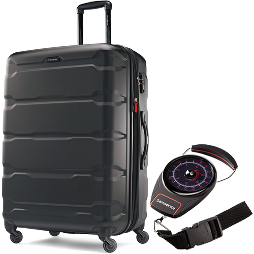 Samsonite Omni Hardside Luggage 28` Spinner Black with Portable Luggage Scale