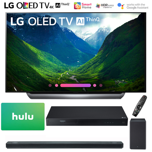 LG OLED65C8PUA 65`-Class C8 OLED 4K HDR AI Smart TV (2018) +  Sound Bar Bundle