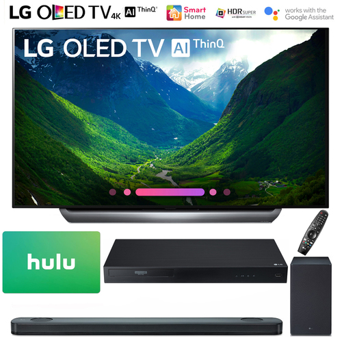LG OLED55C8PUA 55`-Class C8 OLED 4K HDR AI Smart TV (2018) w/ Sound Bar Bundle