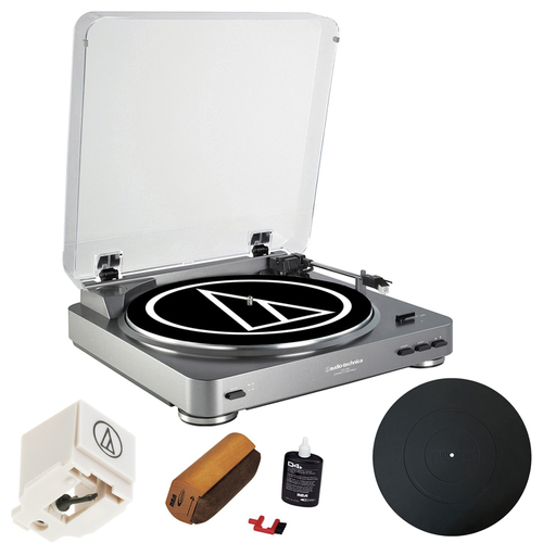 Audio-Technica AT-LP60 Turntable Premium Bundle w/ Stylus Needle & Cleaning Kit