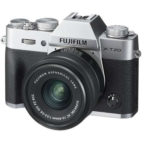 Fujifilm X-T20 Mirrorless Digital Camera w/ XC15-45mm F/3.5-5.6 OIS PZ Lens Kit - Silver