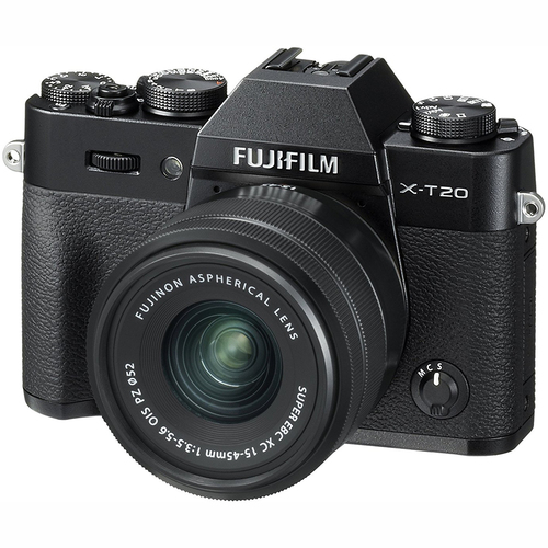 Fujifilm X-T20 Mirrorless Digital Camera w/ XC15-45mm F/3.5-5.6 OIS PZ Lens Kit - Black