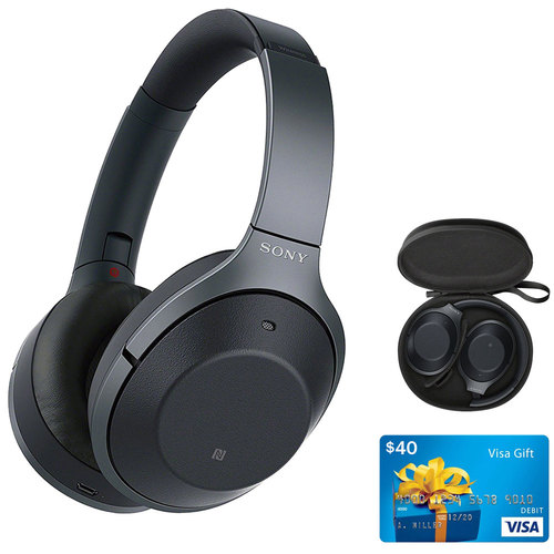 Sony WH1000XM2/B Noise Canceling Wireless Headphones w/ $40 VISA Gift Card - (Black)