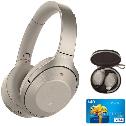Sony WH1000XM2/N Noise Canceling Wireless Headphones w/ $40 VISA Gift Card - (Gold)