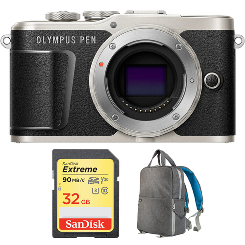 Olympus PEN E-PL9 16.1 MP Mirrorless Camera Body Onyx Black + 32GB Card Bundle