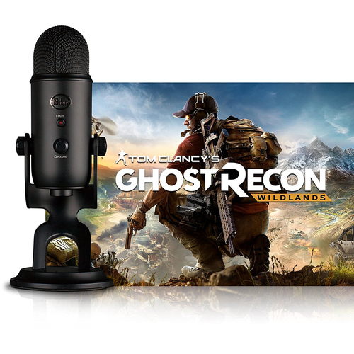 BLUE MICROPHONES Yeti Blackout Microphone & Tom Clancy's Ghost Recon Streamer Bundle