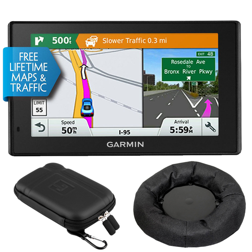 Garmin DriveSmart 50LMT GPS Navigator (Refurbished) with Dash-Mount Bundle