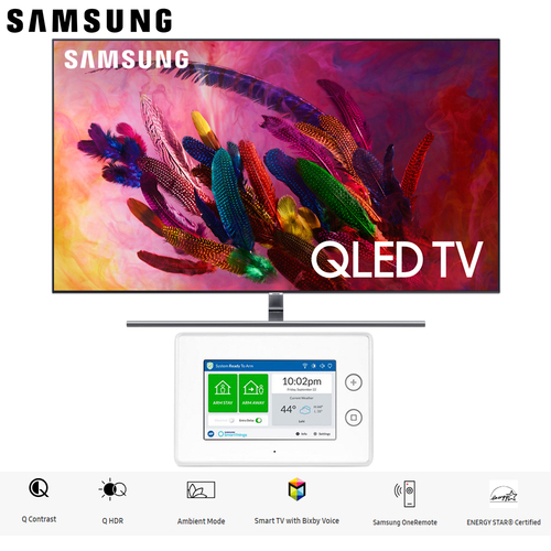 Samsung 55` Q7FN QLED Smart 4K UHD TV 2018 Model + Home Security Starter Kit
