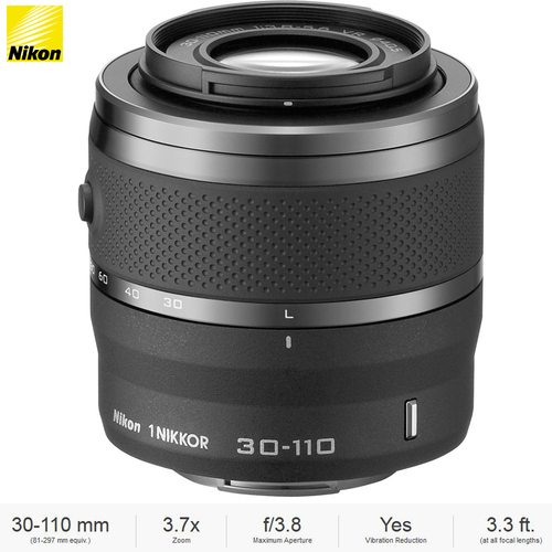 Nikon 1 NIKKOR 30-110mm f/3.8 - 5.6 VR Lens Khaki (3378B) - (Certified Refurbished) 