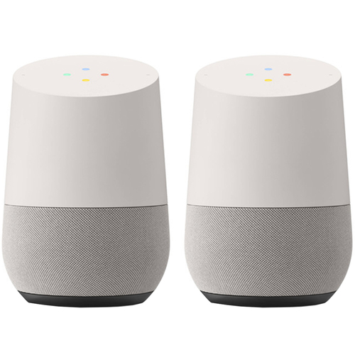 Google Smart Speaker with Google Assistant, White/Slate (2 Pack)