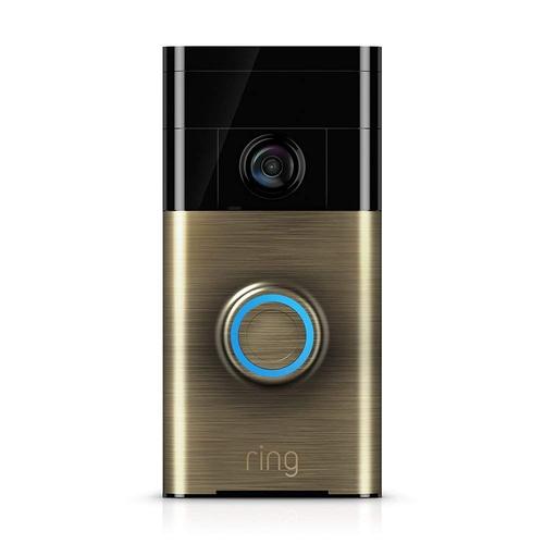 Ring Video Doorbell Wi-Fi Enabled Smartphone Compatible (Antique Brass) - Open Box