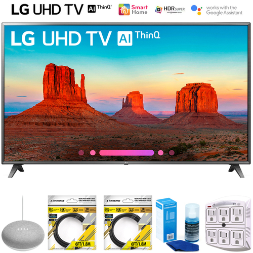 LG 75` Class 4K HDR Smart LED TV w/ThinQ 2018 Model + Google Home Bundle