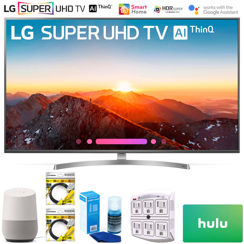 LG 65` Class 4K HDR Smart AI SUPER UHD TV w/ ThinQ 2018 Model+Google Home Bundle