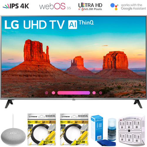 LG 65` Class 4K HDR Smart LED AI UHD TV w/ThinQ 2018 Model + Google Home Bundle