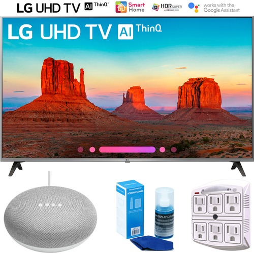 LG 55` Class 4K HDR Smart LED AI UHD TV w/ThinQ + Google Home Mini Bundle