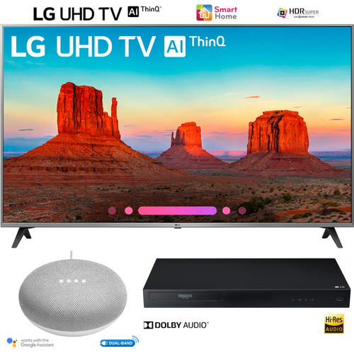 LG 55` Class 4K HDR Smart LED AI UHD TV w/ThinQ (2018) + Blu-Ray Player Bundle