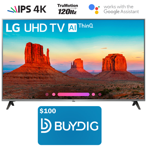 LG 55UK7700PUD 55` 4K HDR Smart AI UHD TV w/ThinQ (2018) w/ $100 BuyDig Gift Card
