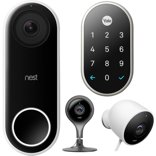 Google Nest Nest NC5100US Hello Smart Wi-Fi Video Doorbell w/ Nest Lock Bundle