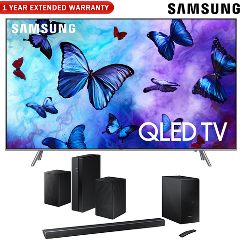 Samsung QN55Q6FN 55`-Class QLED Smart 4K UHD TV w/ Soundbar + Speaker Bundle