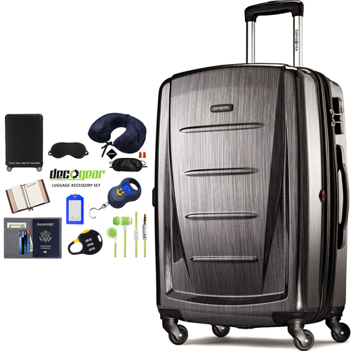 Samsonite Winfield 2 Fashion HS Spinner 24` Anthracite + Luggage Accessory Kit