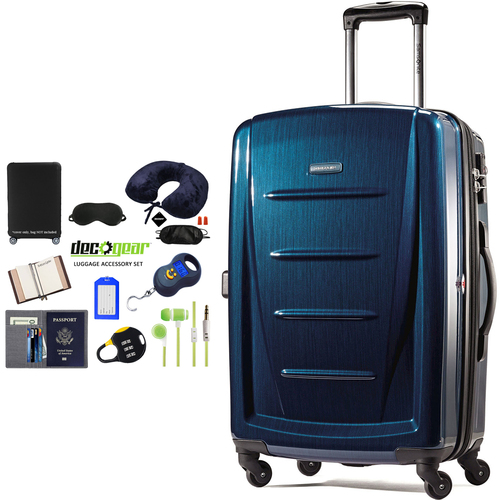 Samsonite Winfield 2 Fashion HS Spinner 28` Deep Blue + Luggage Accessory Kit