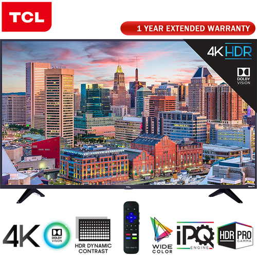 TCL 43` Class 5-Series 4K HDR Roku Smart TV 2018 Model + Extended Warranty