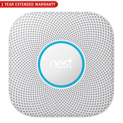 Google Nest Protect Wired Smoke and Carbon Monoxide Alarm, 2nd Gen + Extended Warranty
