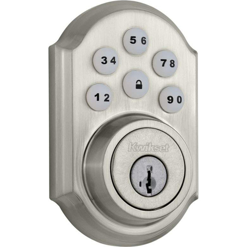 Kwikset SmartCode Z-wave Voice Control Deadbolt Door Lock, Satin Nickel (OPEN BOX)