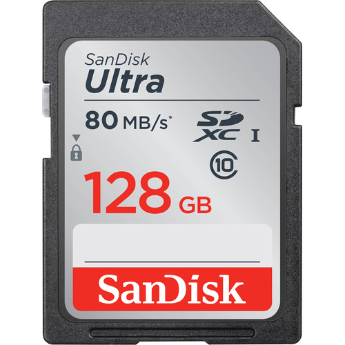 Sandisk Ultra SDXC 128GB UHS Class 10 Memory Card, Up to 80MB/s Read Speed - Open Box