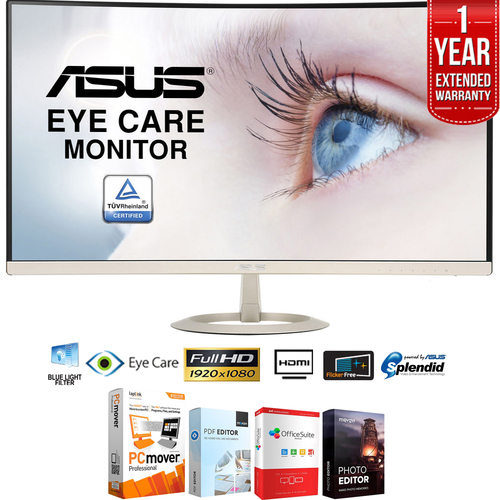 Asus 27` Full HD 1080P (1920 x 1080) Curved Monitor + Extended Warranty Pack