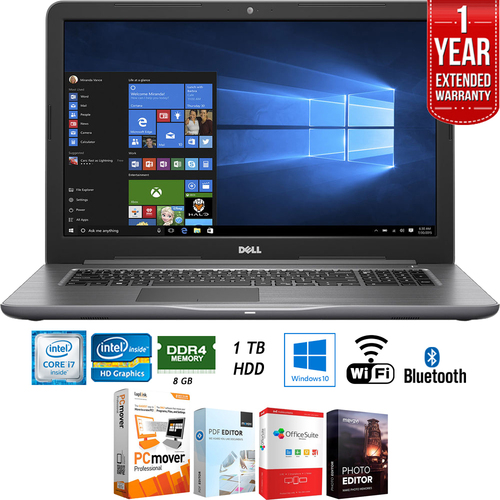 Dell Inspiron 17.3` FHD 7th Gen Intel Core i5 Laptop + Extended Warranty Pack