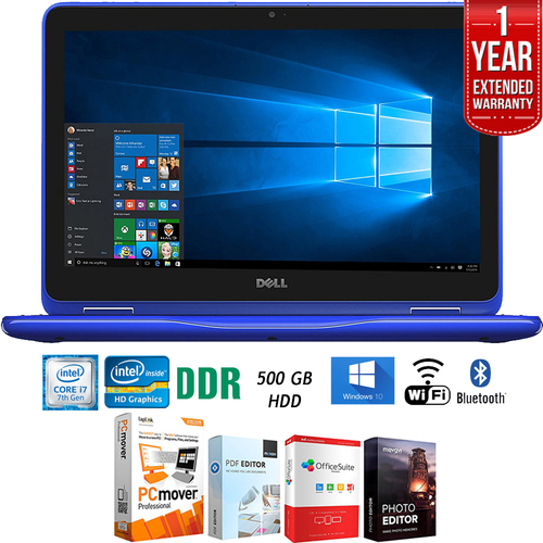 Dell i3179-0000BLU Inspiron 11.6` Intel M3-7Y30 2-in-1 Laptop+Software+Warranty