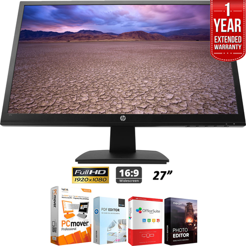 Hewlett Packard 27` 16:9 LED Backlit 1920 x 1080 HD Monitor + 1 Year Extended Warranty Pack