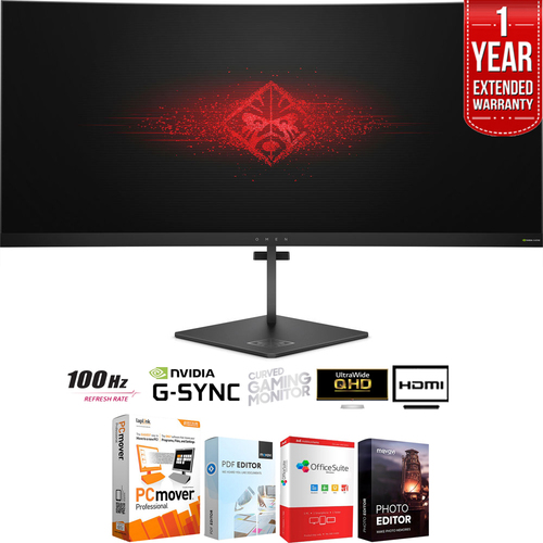 Hewlett Packard OMEN X 35` Ultra WQHD Curved Gaming Monitor + Extended Warranty Pack