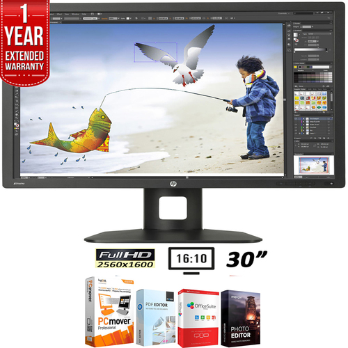 Hewlett Packard Z Display Z30i 30-inch IPS LED Backlit Monitor +1 Year Extended Warranty Pack