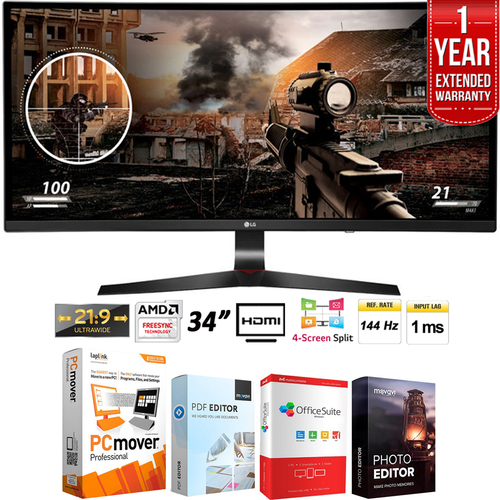 LG 34` 21:9 UltraWide Curved IPS Monitor,144hz 34UC79G-B +Extended Warranty Pack