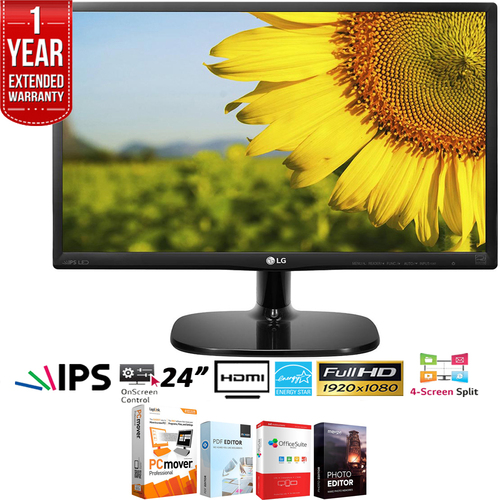 LG MP Series 24MP48HQ-P 24` LED-Lit Monitor + Extended Warranty Pack