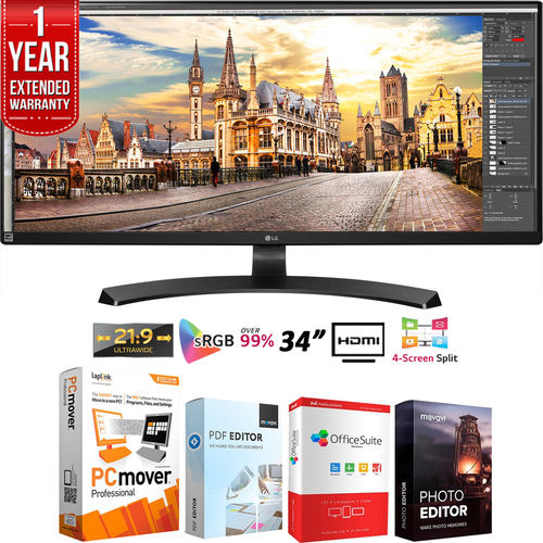 LG 34UM68-P 34` 21:9 UltraWide FreeSync IPS Monitor +Extended Warranty Pack