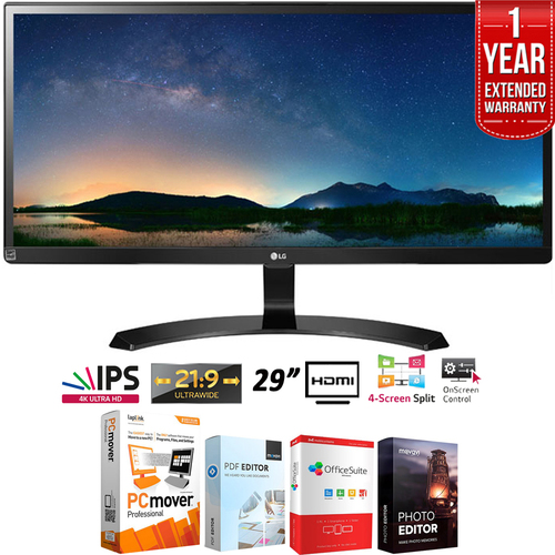 LG 29UM59A-P 29-Inch IPS WFHD Ultrawide Monitor (2017) + Extended Warranty Pack