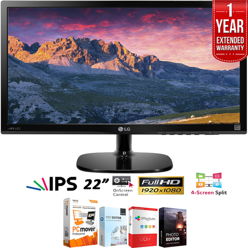 LG 22MP48HQ-P 22` Full HD IPS Monitor + Extended Warranty Pack