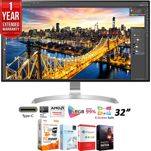 LG 32`4K FreeSynch IPS Monitor 16:9 (32UD89W) + 1 Year Extended Warranty Pack